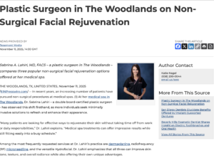 Plastic Surgeon in The Woodlands on Hydrofacials, dermaplaning, and radiofrequency microneedling